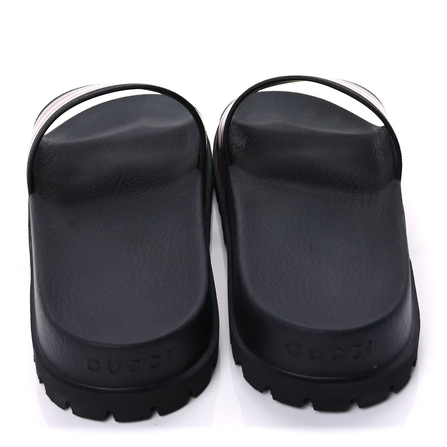 Rubber Web Mens Lug Sole Slide Sandals 10  Black Green Red