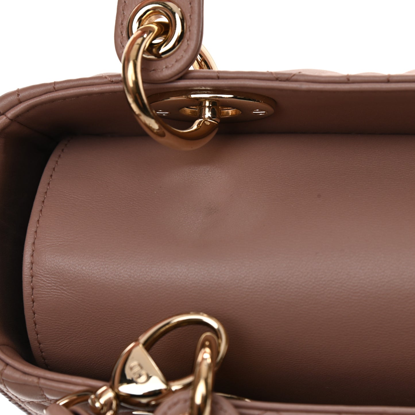 Lambskin Cannage Medium Lady Dior Bois de Rose