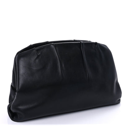 Celine Calfskin Pleated French Lock Clutch  Black 2 of 9