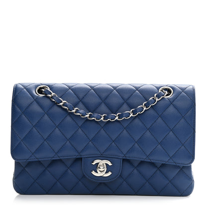Chanel Caviar Quilted Medium Double Flap Blue 1 of 11