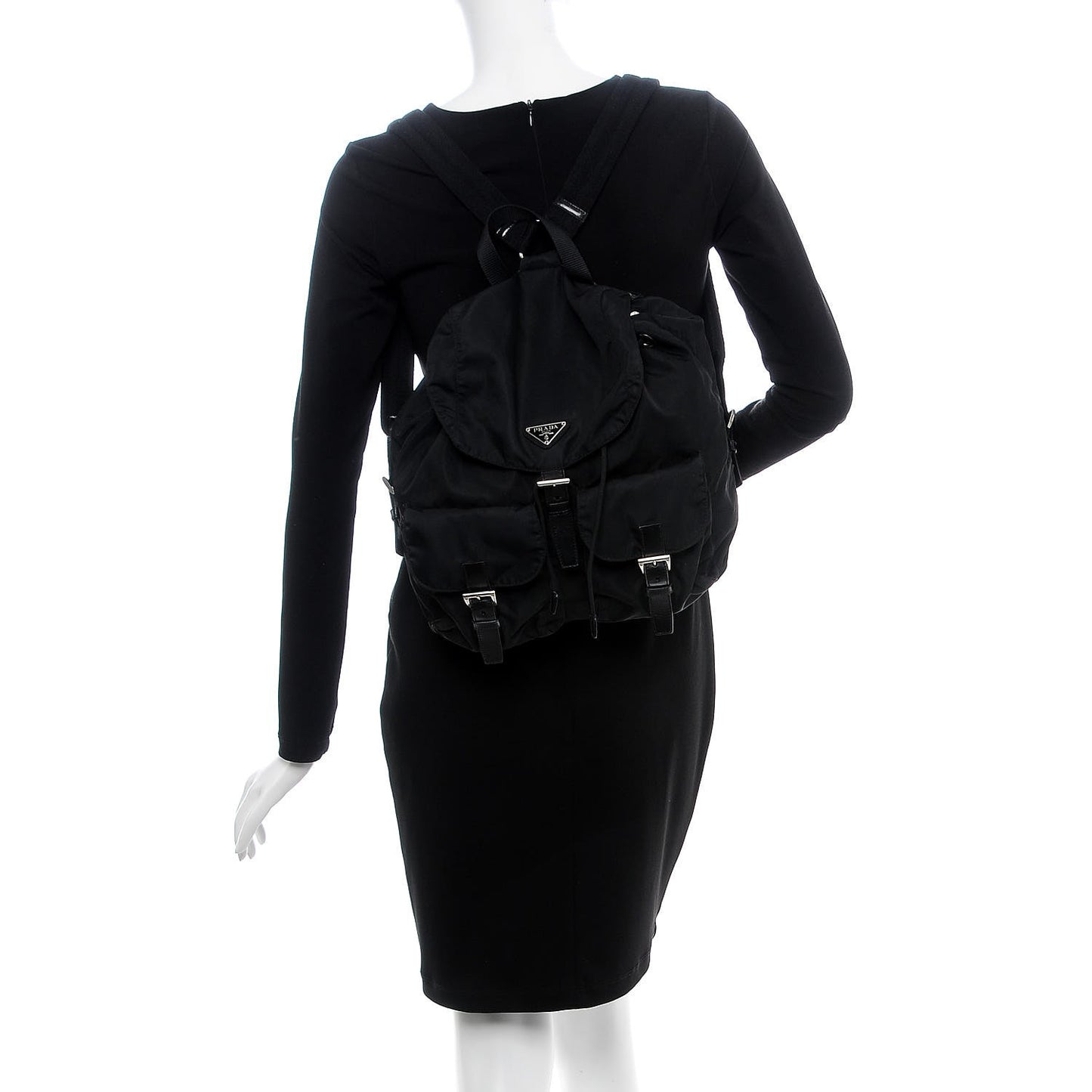 Nylon Vela Medium Backpack Black