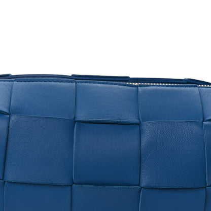 Bottega Veneta Lambskin Maxi Intrecciato Small Brick Cassette Bag Blue 6 of 8