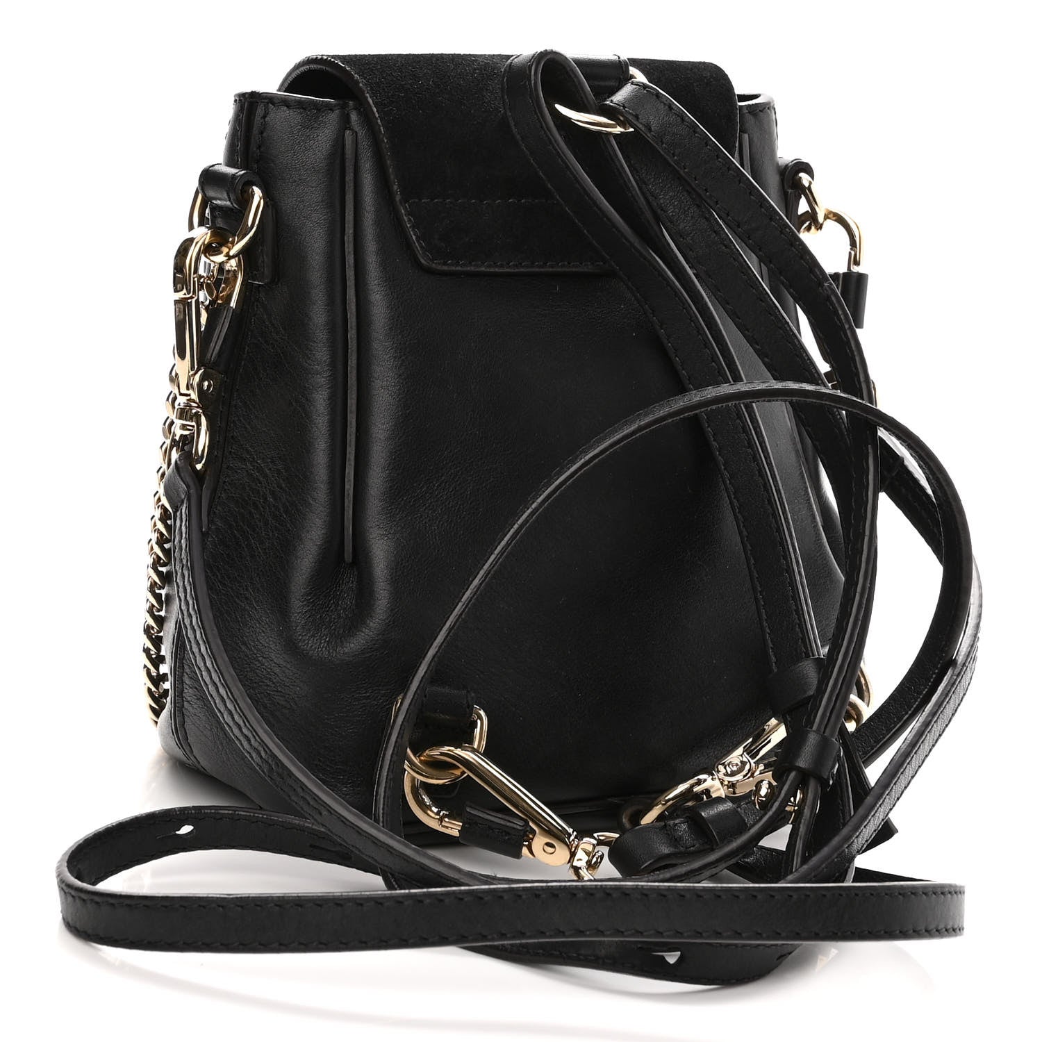 Chloe Suede Calfskin Mini Faye Backpack Black 3 of 10