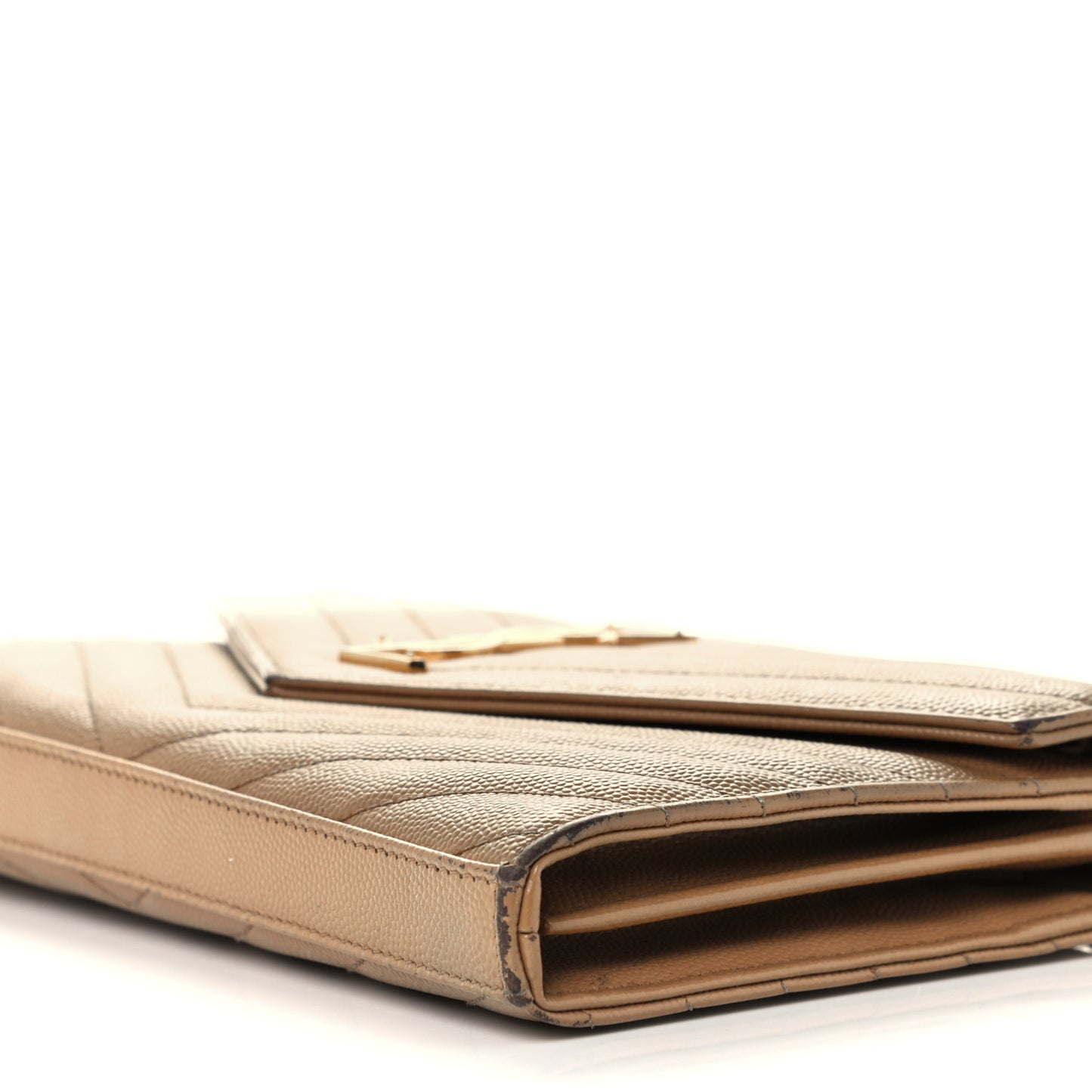 Grain De Poudre Matelasse Chevron Cassandre Chain Wallet Cork