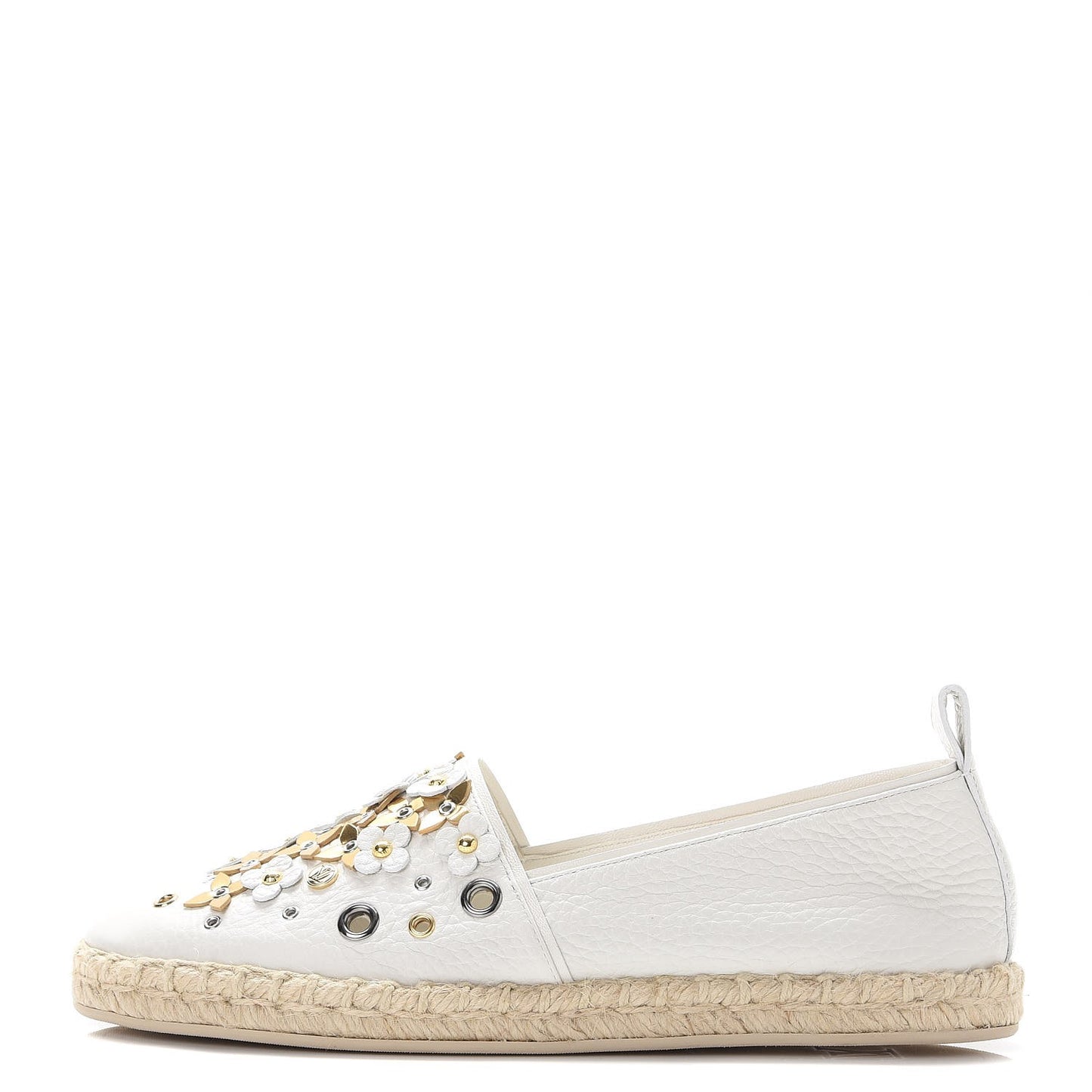 Calfskin Tropical Bloom Espadrille Flat 38 White
