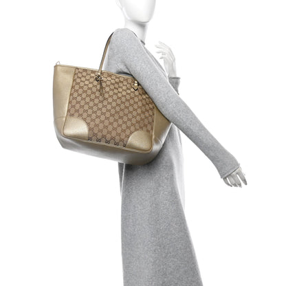 Gucci Monogram Medium Bree Zippered Tote Beige Golden Beige 2 of 7