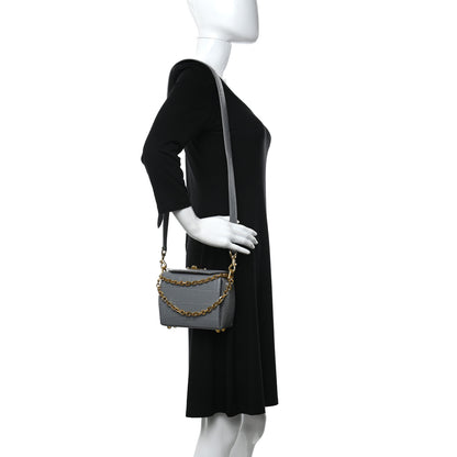 Alexander McQueen Calfskin Crocodile Embossed Box Shoulder Bag 16 Grey 2 of 20