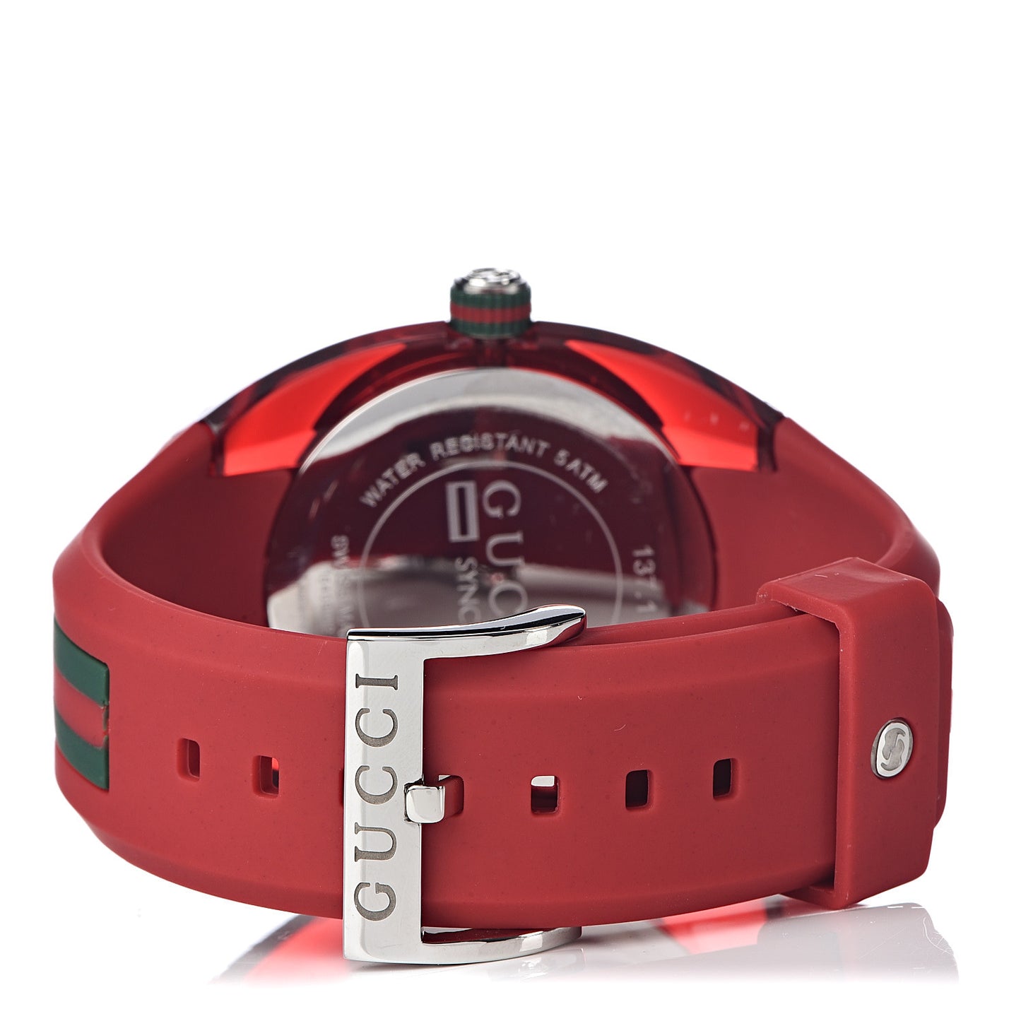 Stainless Steel Rubber 46mm Sync Web Quartz Watch Red