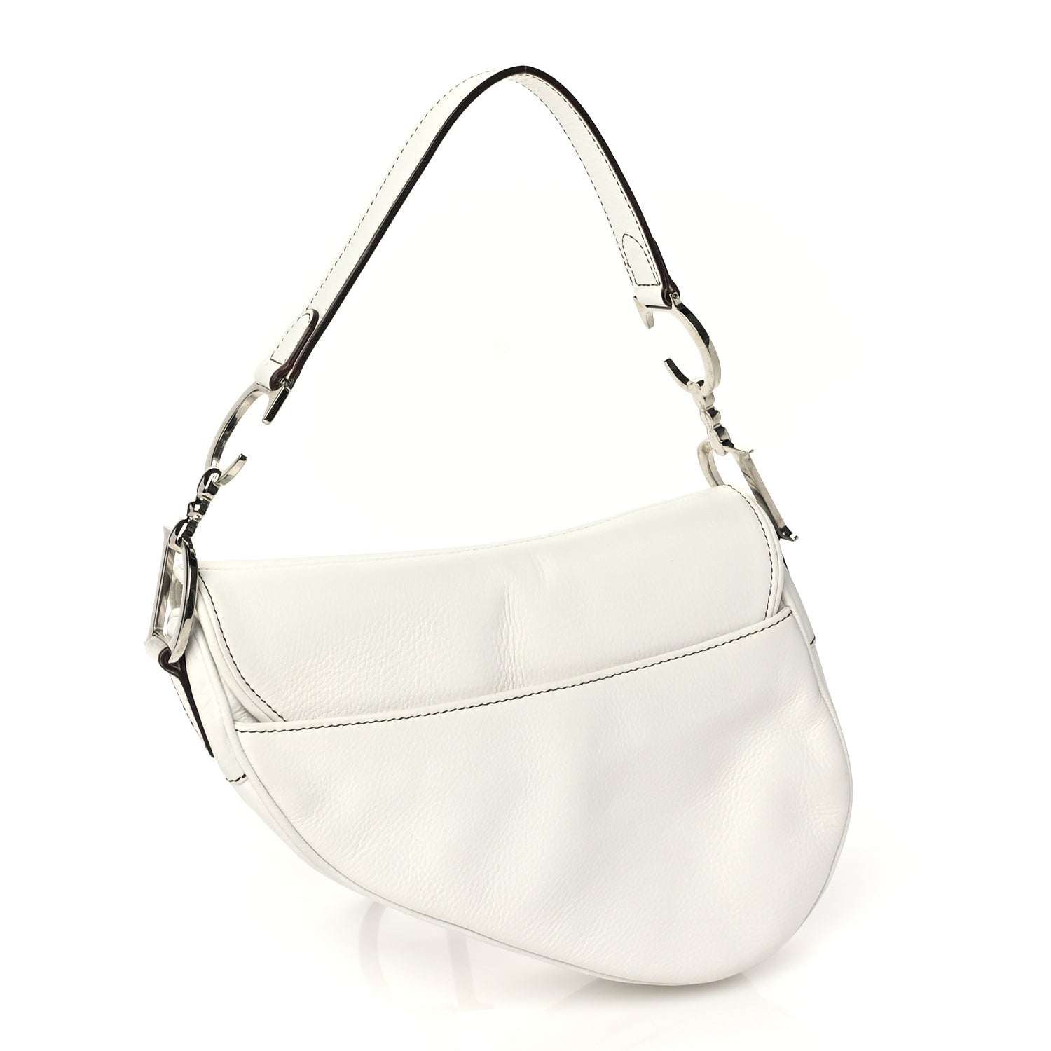 Christian Dior Calfskin Saddle Bag White 2 of 8