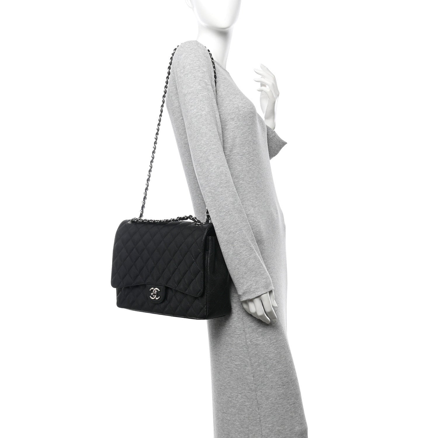 Chanel Caviar Quilted Maxi Double Flap Black 2 of 7