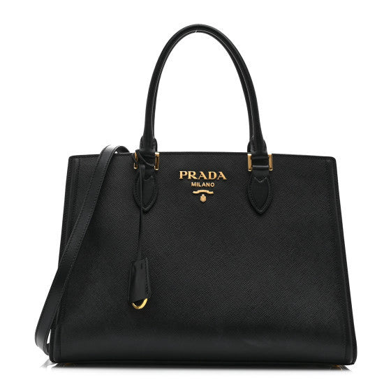 Prada Saffiano Soft Calfskin Tote Black 1 of 2
