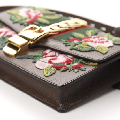 Gucci Calfskin Embroidered Sylvie Belt Bag 85 34 Brown 7 of 11