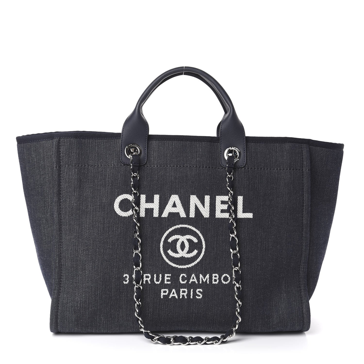 Chanel Denim Medium Deauville Tote Dark Blue 1 of 9