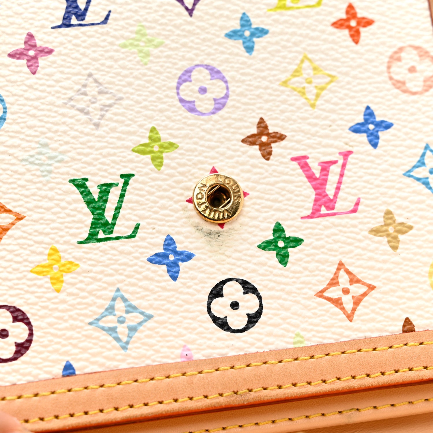 Louis Vuitton Monogram Multicolor Porte-Monnaie Billets Wallet White 6 of 8