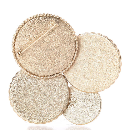 Chanel Logo Button Brooch Gold 3 of 4