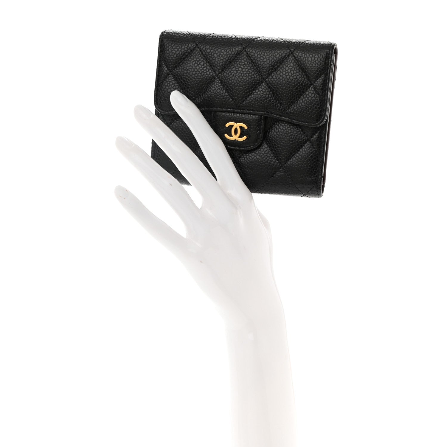 Chanel Caviar Quilted Compact Flap Wallet Black 2 of 8