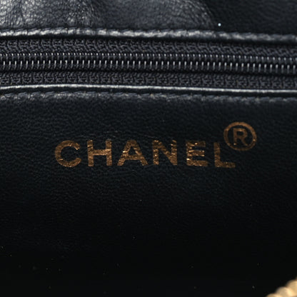 Chanel Lambskin Quilted CC Front Pocket Shopping Tote Black 6 of 9