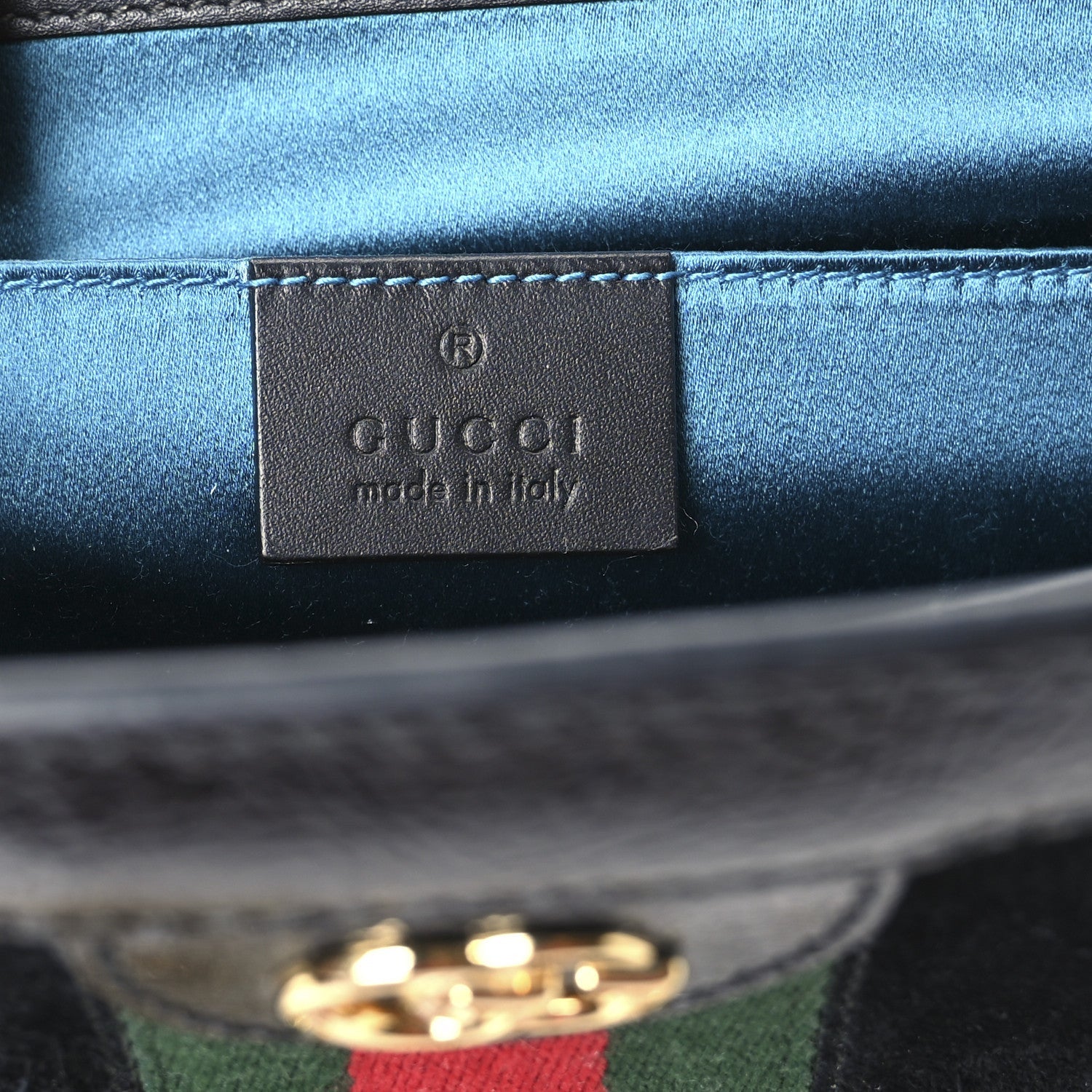 Gucci Suede Patent GG Web Small Ophidia Chain Shoulder Bag Black 6 of 7