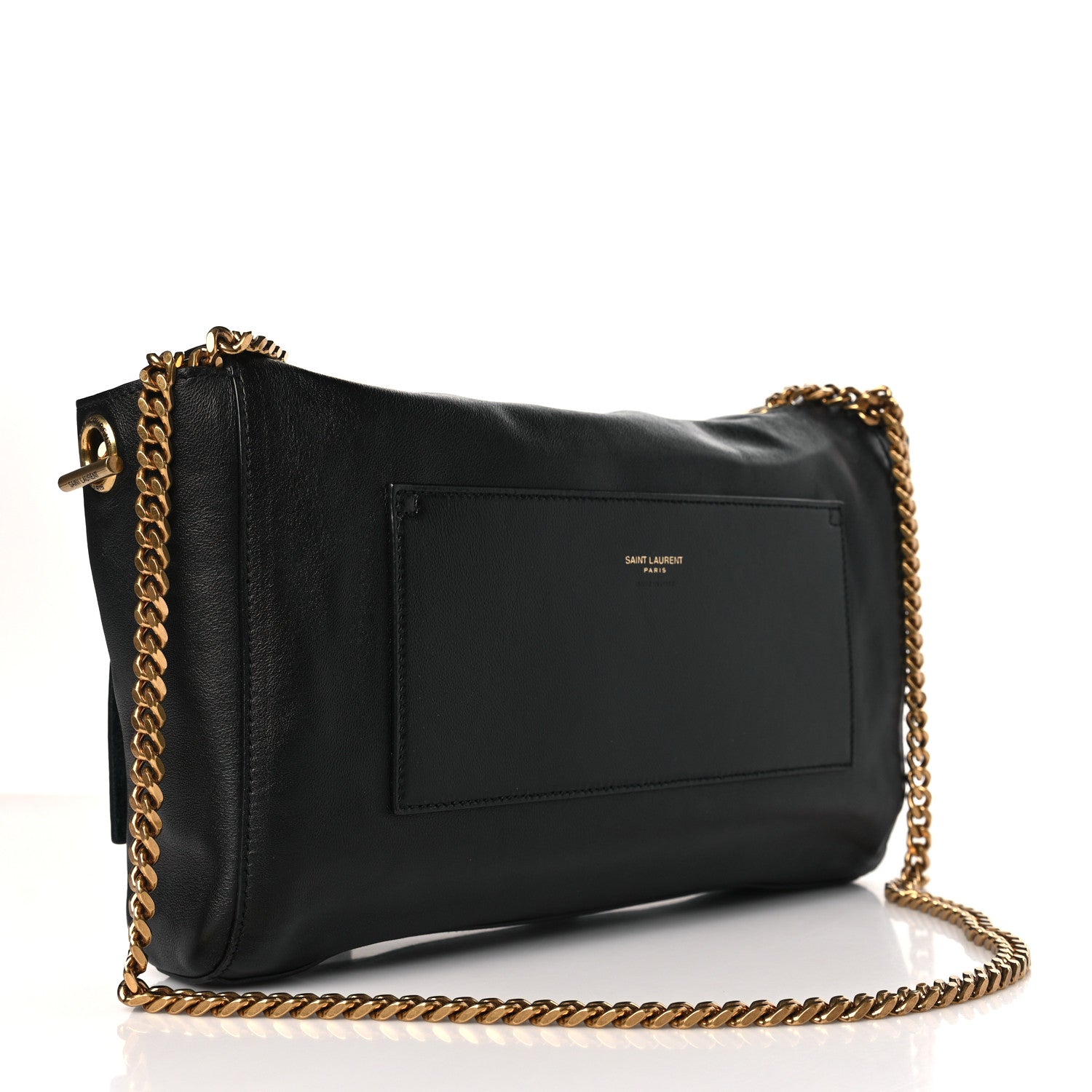 Saint Laurent Smooth Calfskin Suede Medium Reversible Monogram Kate Satchel Black 11 of 14
