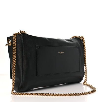 Saint Laurent Smooth Calfskin Suede Medium Reversible Monogram Kate Satchel Black 11 of 14