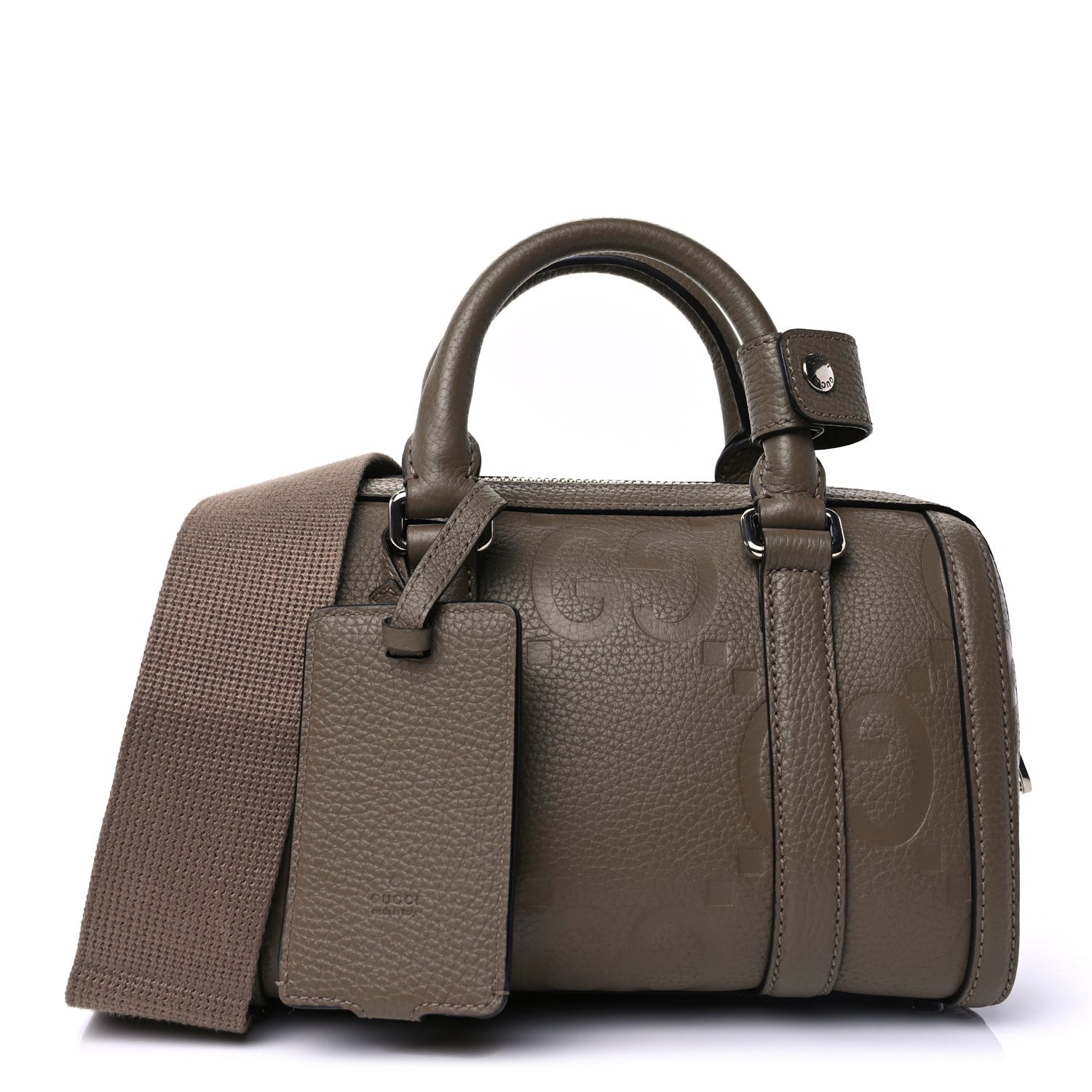 Gucci Piuma Calfskin Jumbo GG Embossed Mini Duffle Bag Good Taupe 1 of 8