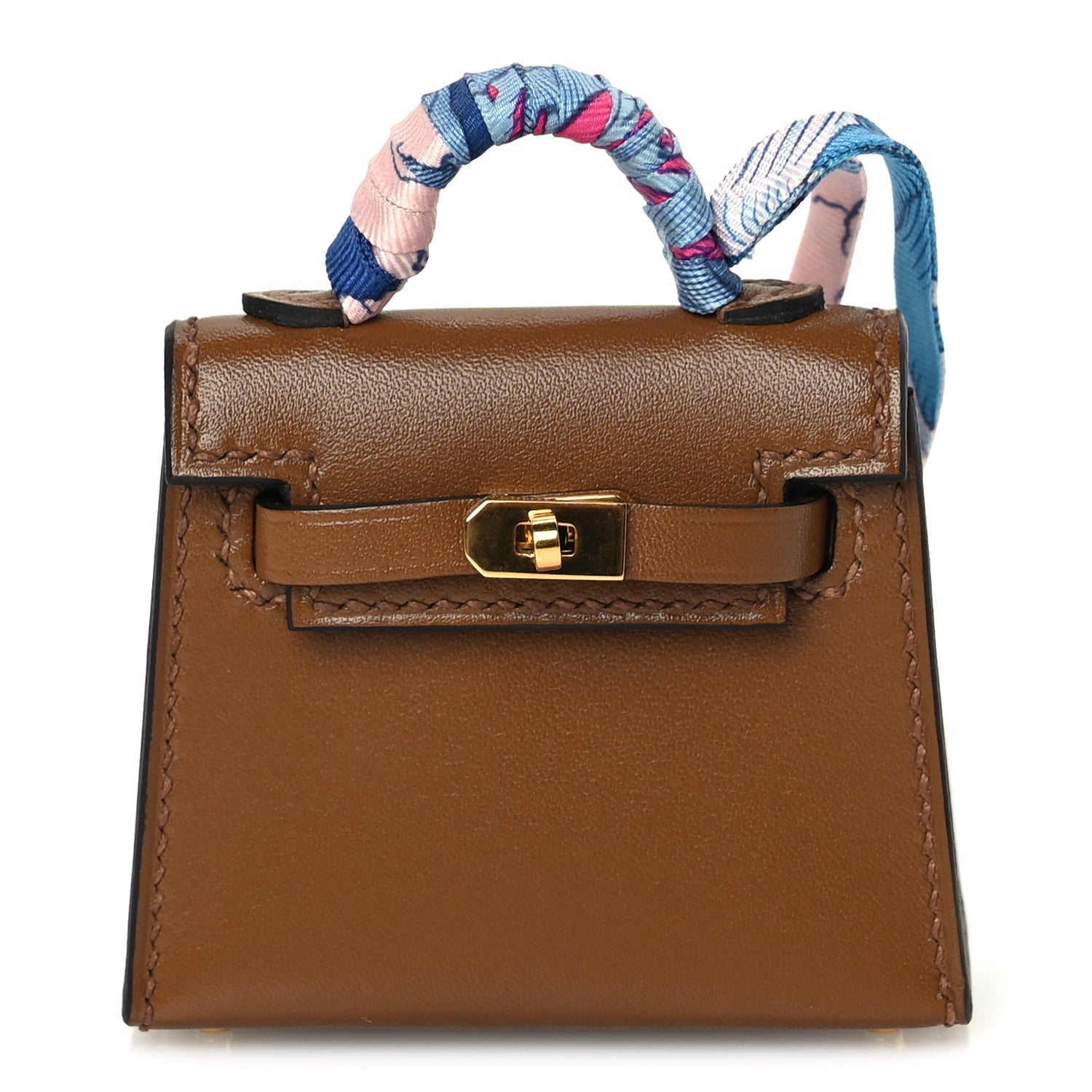 Hermes Tadelakt Mini Kelly Twilly Bag Charm Alezan 1 of 5