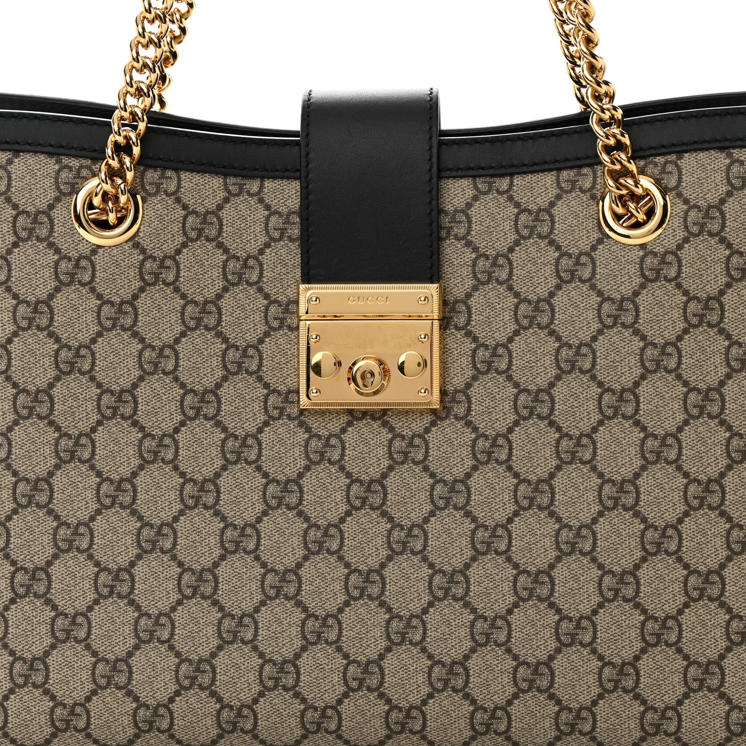 Gucci GG Supreme Monogram Medium Padlock Tote Black 8 of 16