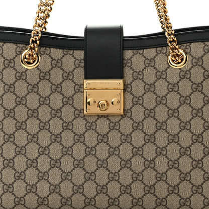 Gucci GG Supreme Monogram Medium Padlock Tote Black 8 of 16