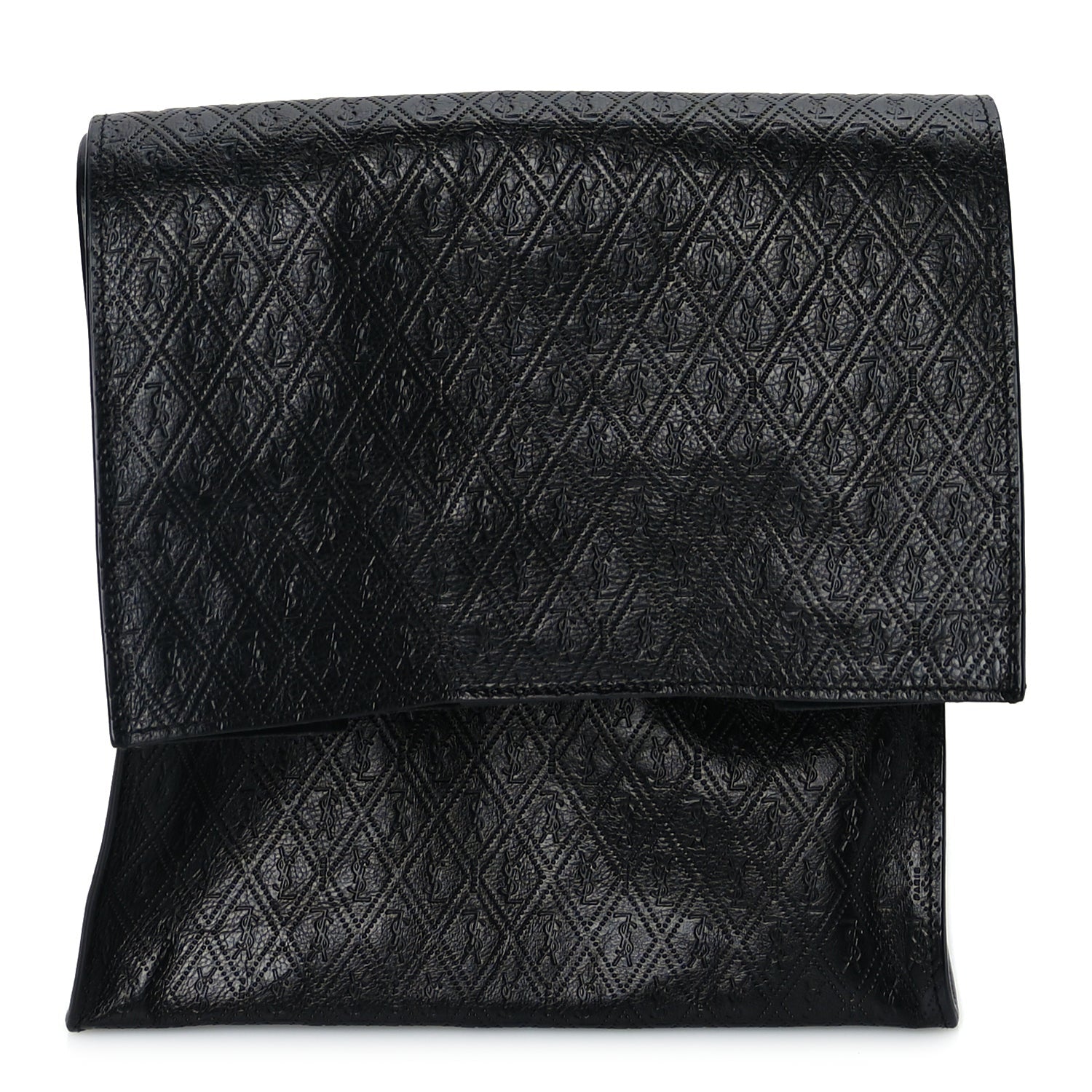 Saint Laurent Calfskin Monogram Deli Paper Bag Vintage Black 1 of 8