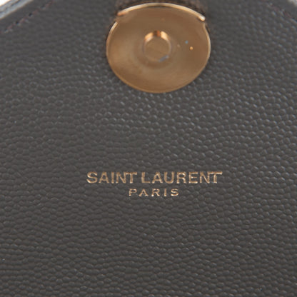 Saint Laurent Grain De Poudre Matelasse Chevron Large Monogram Satchel Earth 5 of 7