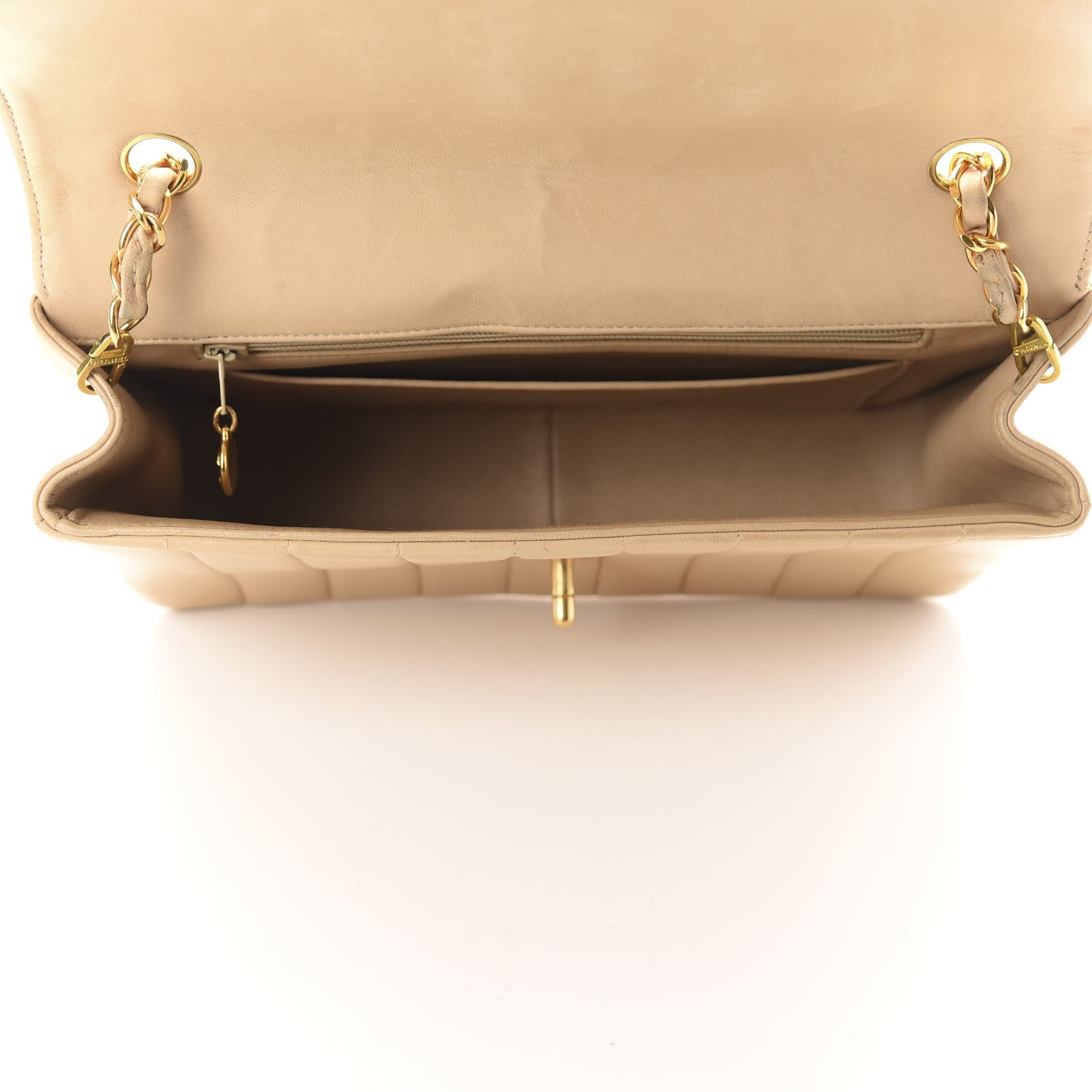 Chanel Lambskin Vertical Quilt Medium Flap Beige 4 of 12