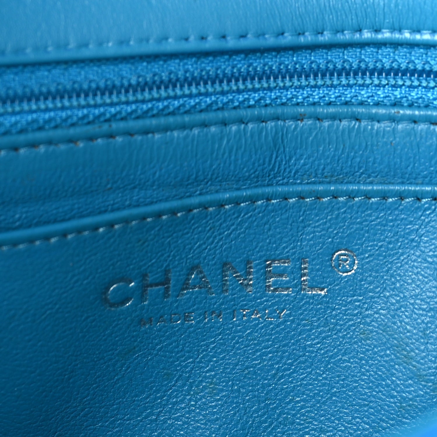 Chanel Patent Calfskin Quilted Mini Rectangular Flap  Blue 5 of 9