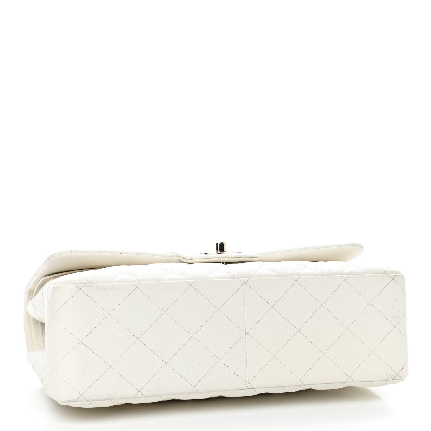 Chanel Caviar Quilted Jumbo Double Flap White 5 of 10