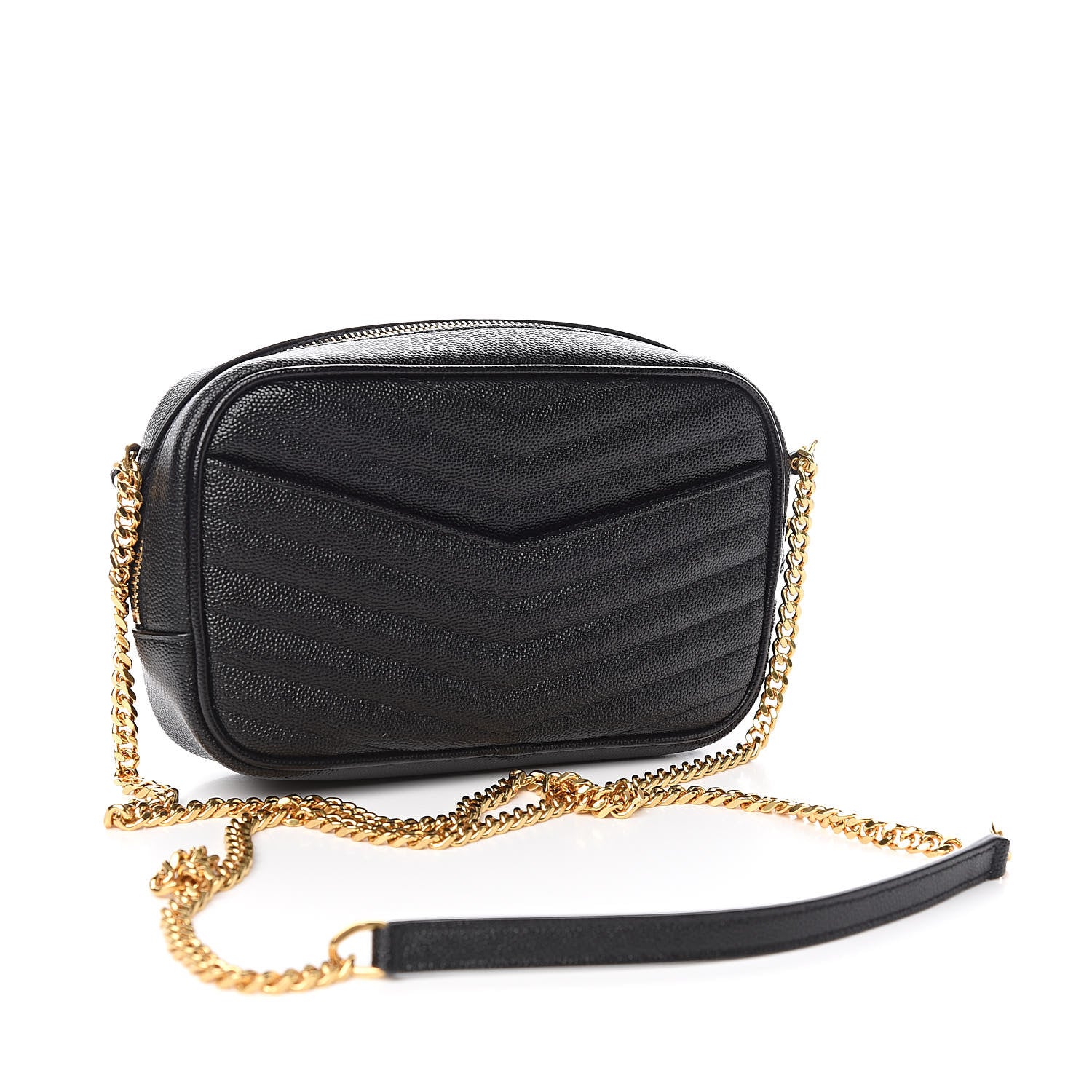 Saint Laurent Grain De Poudre Matelasse Monogram Mini Lou Camera Bag Black 3 of 11