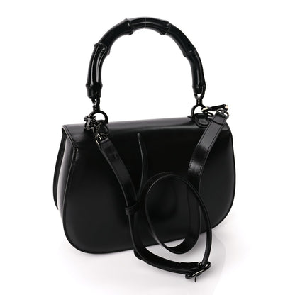 Gucci Boarded Dyana Lux Calfskin Web Monochrome Medium Bamboo 1947 Top Handle Bag Black 2 of 8