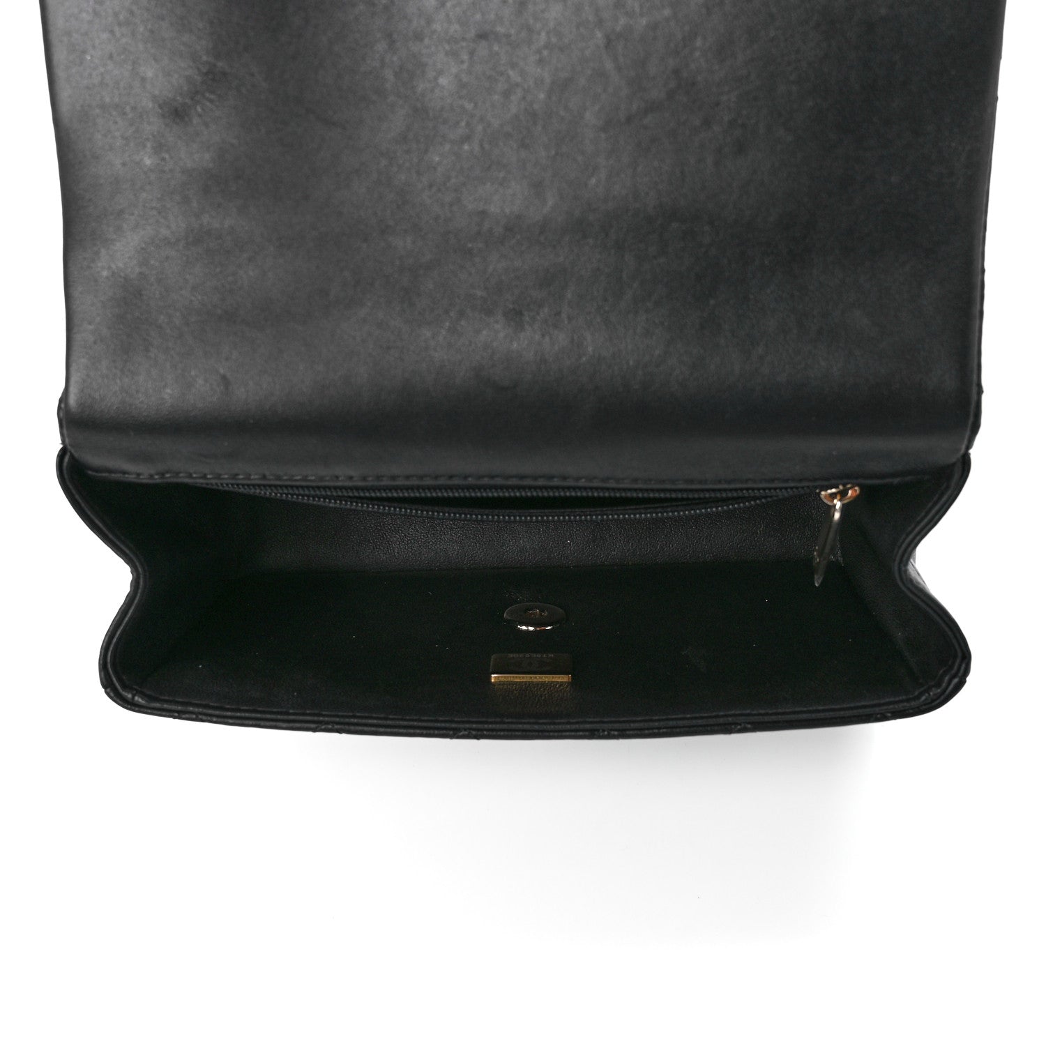 Chanel Lambskin Pearl Crystal Quilted Mini CC Lion Charm Top Handle Rectangular Flap Black 5 of 13