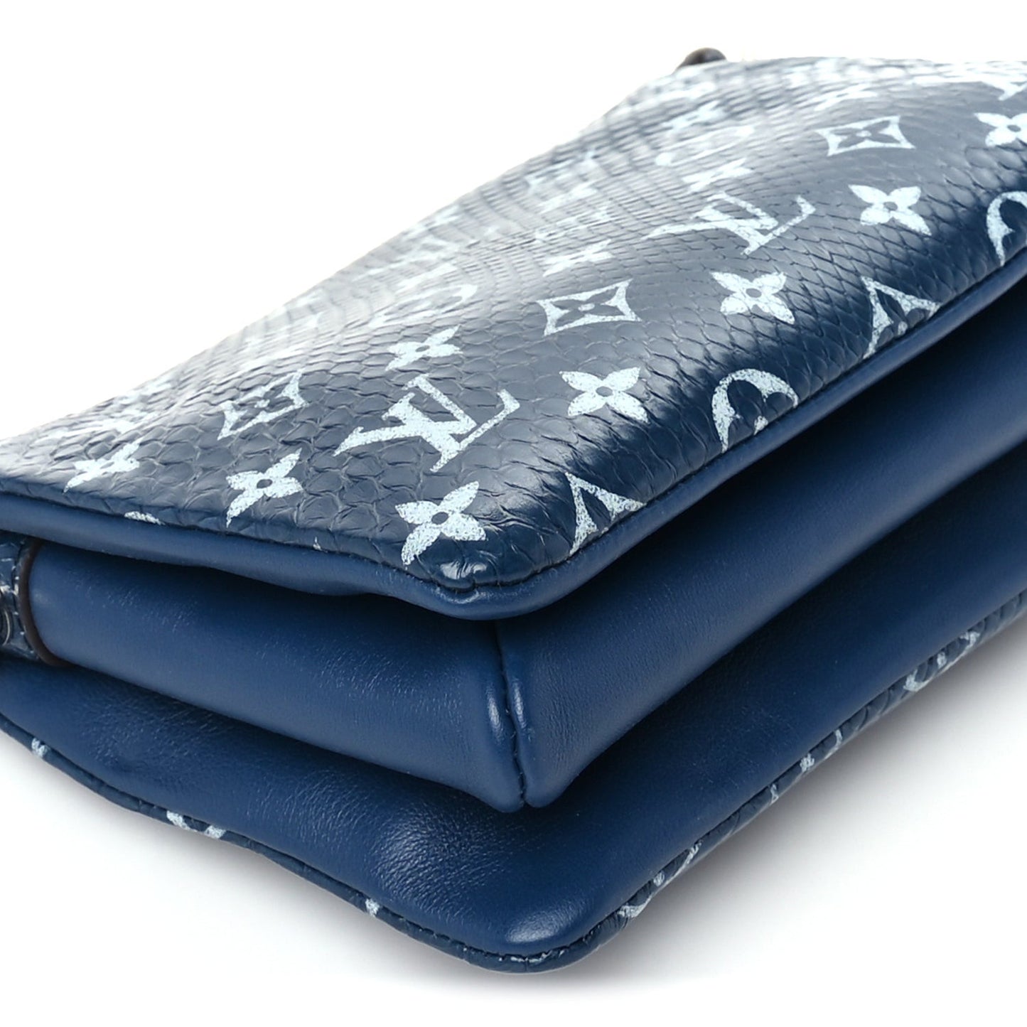 Snakeskin Monogram Coussin PM  Blue