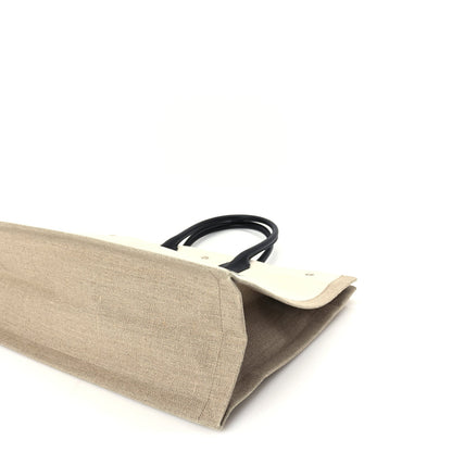 Saint Laurent Linen Calfskin Rive Gauche Tote Optic White 8 of 8