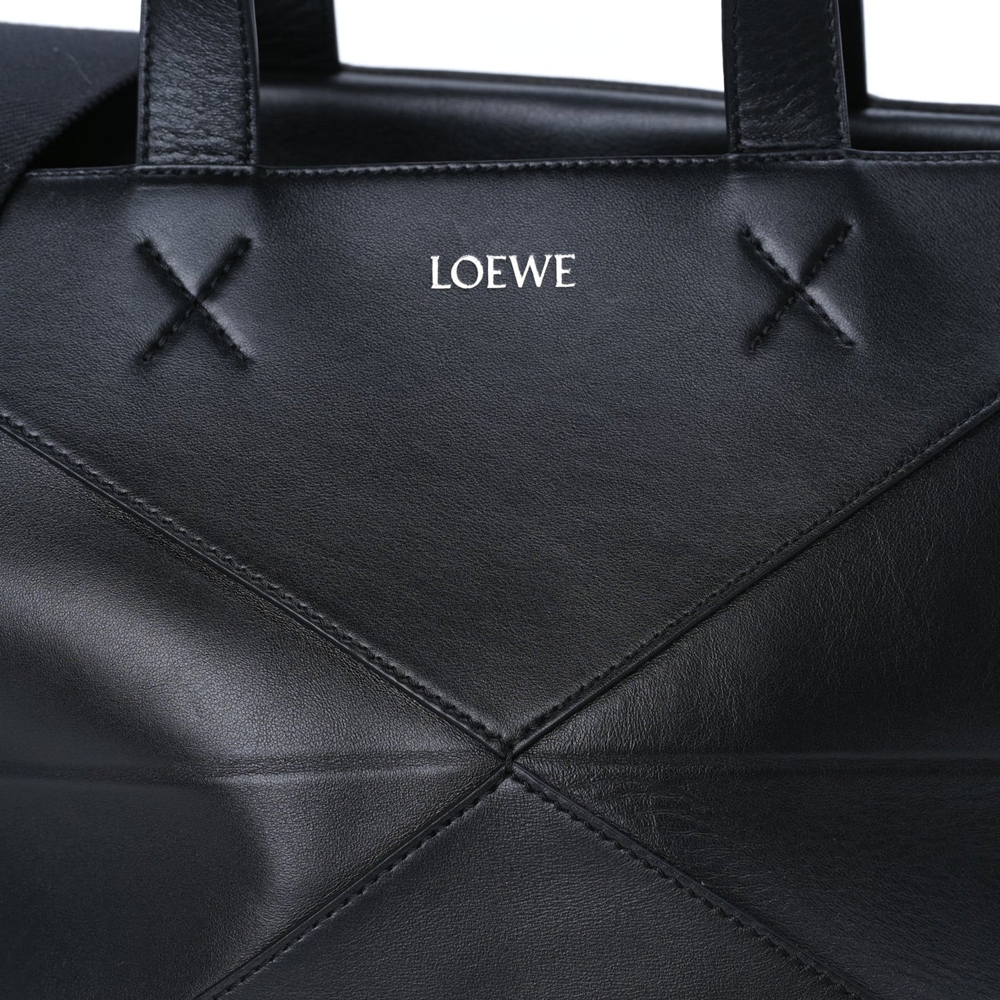 Shiny Calfskin Puzzle Fold Duffle Black Black