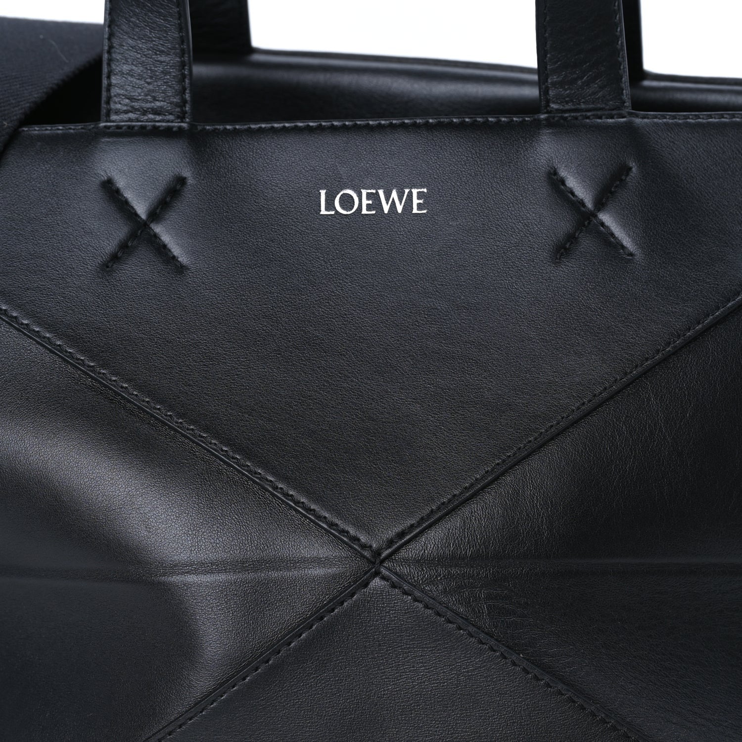 Loewe Shiny Calfskin Puzzle Fold Duffle Black Black 6 of 7