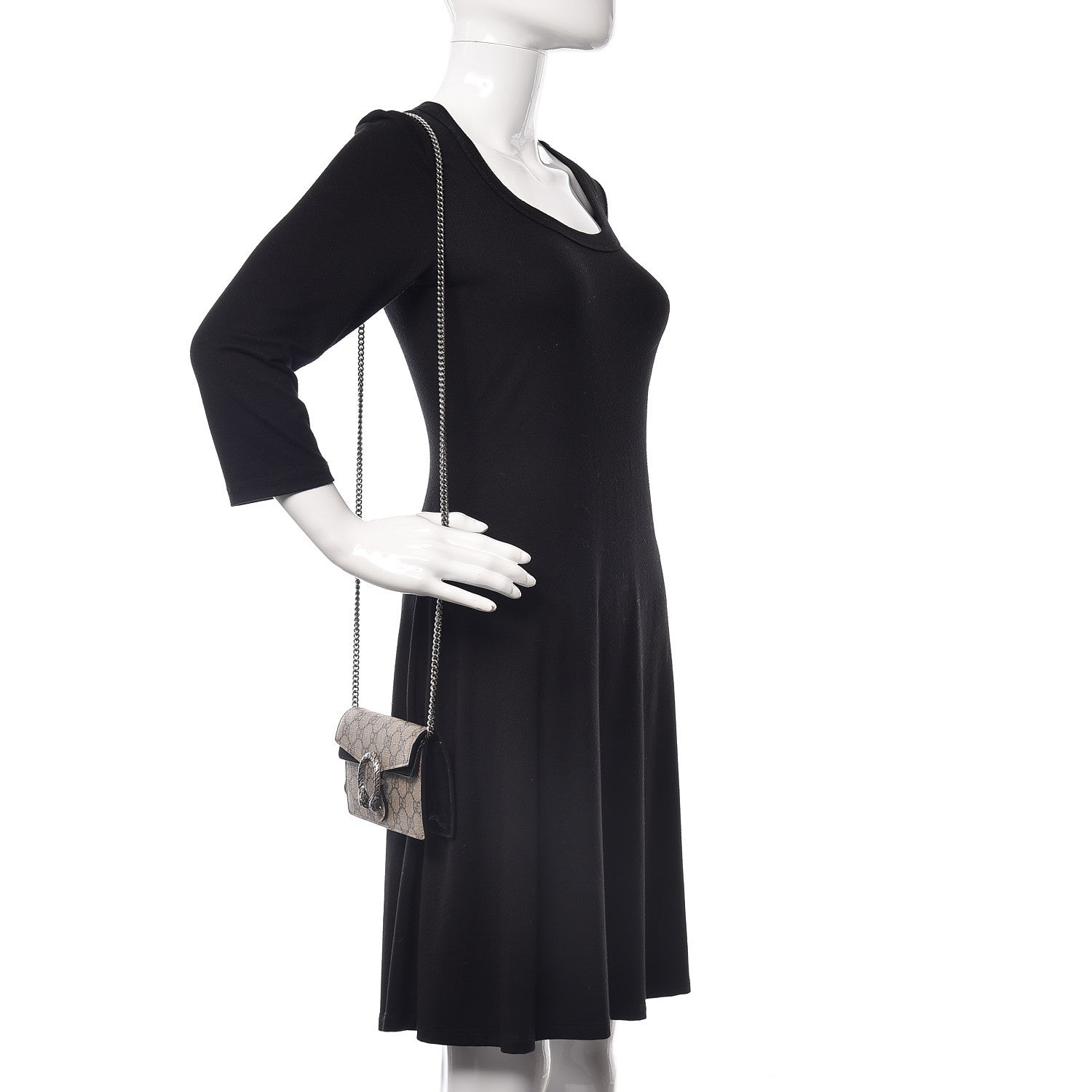 Gucci GG Supreme Monogram Super Mini Dionysus Shoulder Bag Black 2 of 10