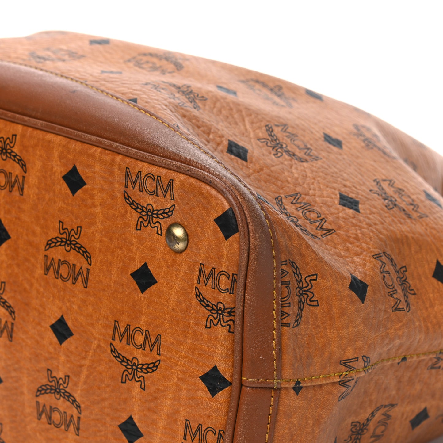 Visetos Drawstring Bucket Bag Cognac