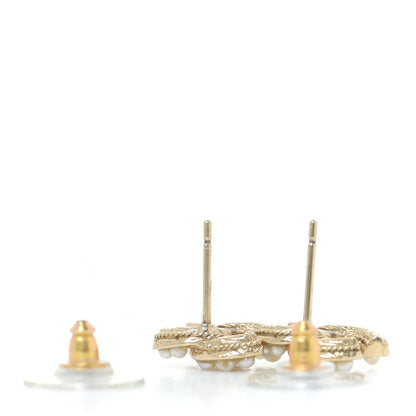 Chanel Pearl CC Earrings Gold 3 of 4