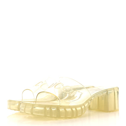 Gucci Rubber Gucci Logo Womens Platform 20/60mm Slide Sandals 39 Transparent 4 of 7