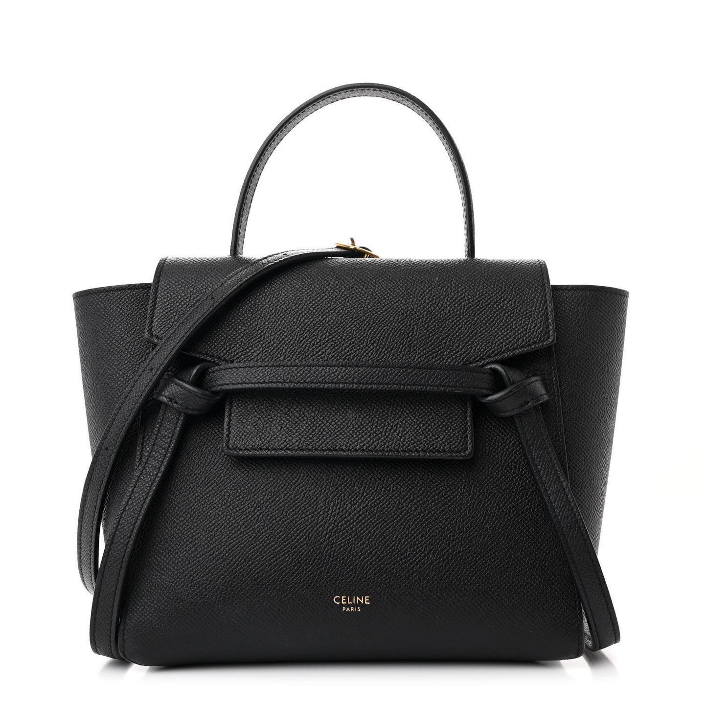 Grained Calfskin Nano Belt Bag Black