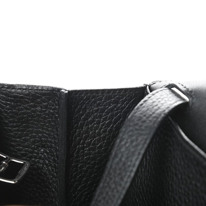 Hermes Taurillon Clemence Halzan 31 GM Black 9 of 17