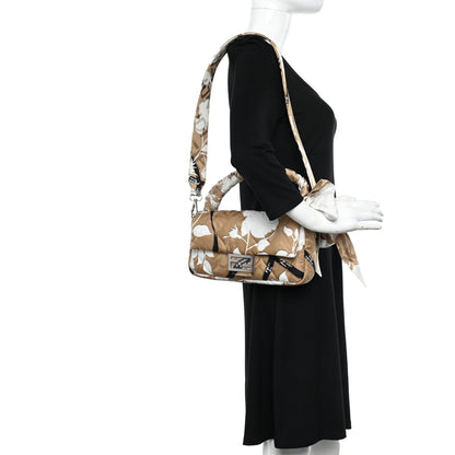 Fendi Seta Logo Rosa Scarf Baguette Beige Amido White 2 of 9