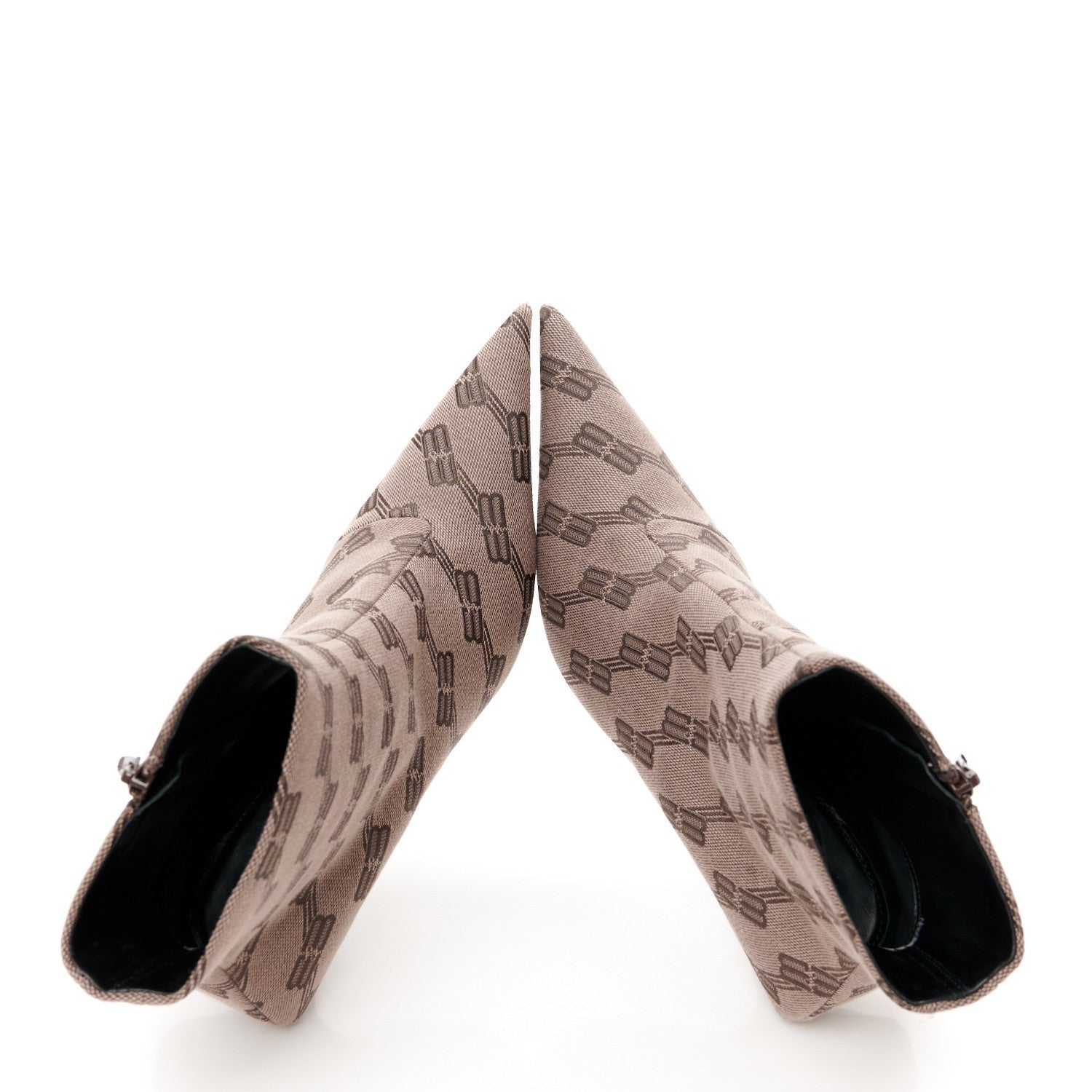 Balenciaga Jacquard BB Monogram Knife 80mm Bootie 37 Dark Mink Grey Dark Brown 2 of 7