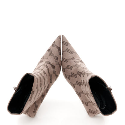 Balenciaga Jacquard BB Monogram Knife 80mm Bootie 37 Dark Mink Grey Dark Brown 2 of 7