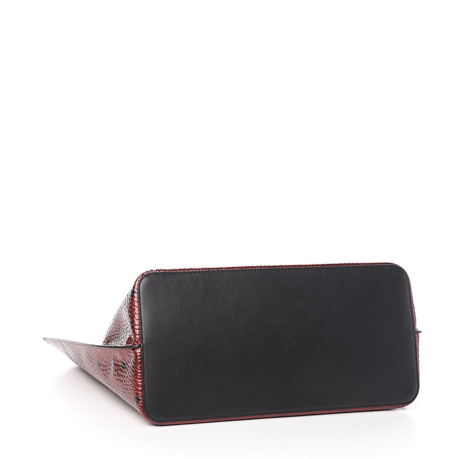 MCM Metallic Visetos Shopper Tote Scooter Red 4 of 10